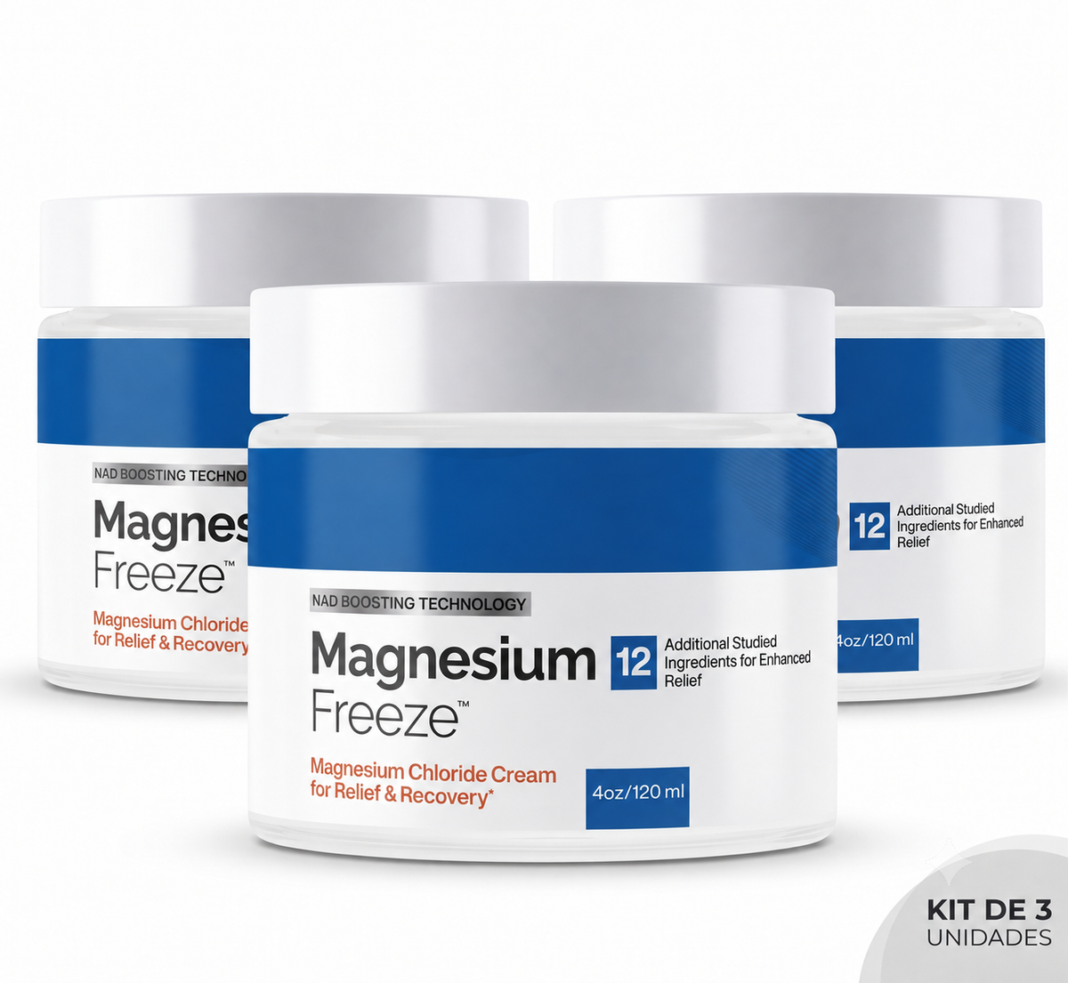 Lot de 3 pots de Magnésium Super Freeze de 120 ml