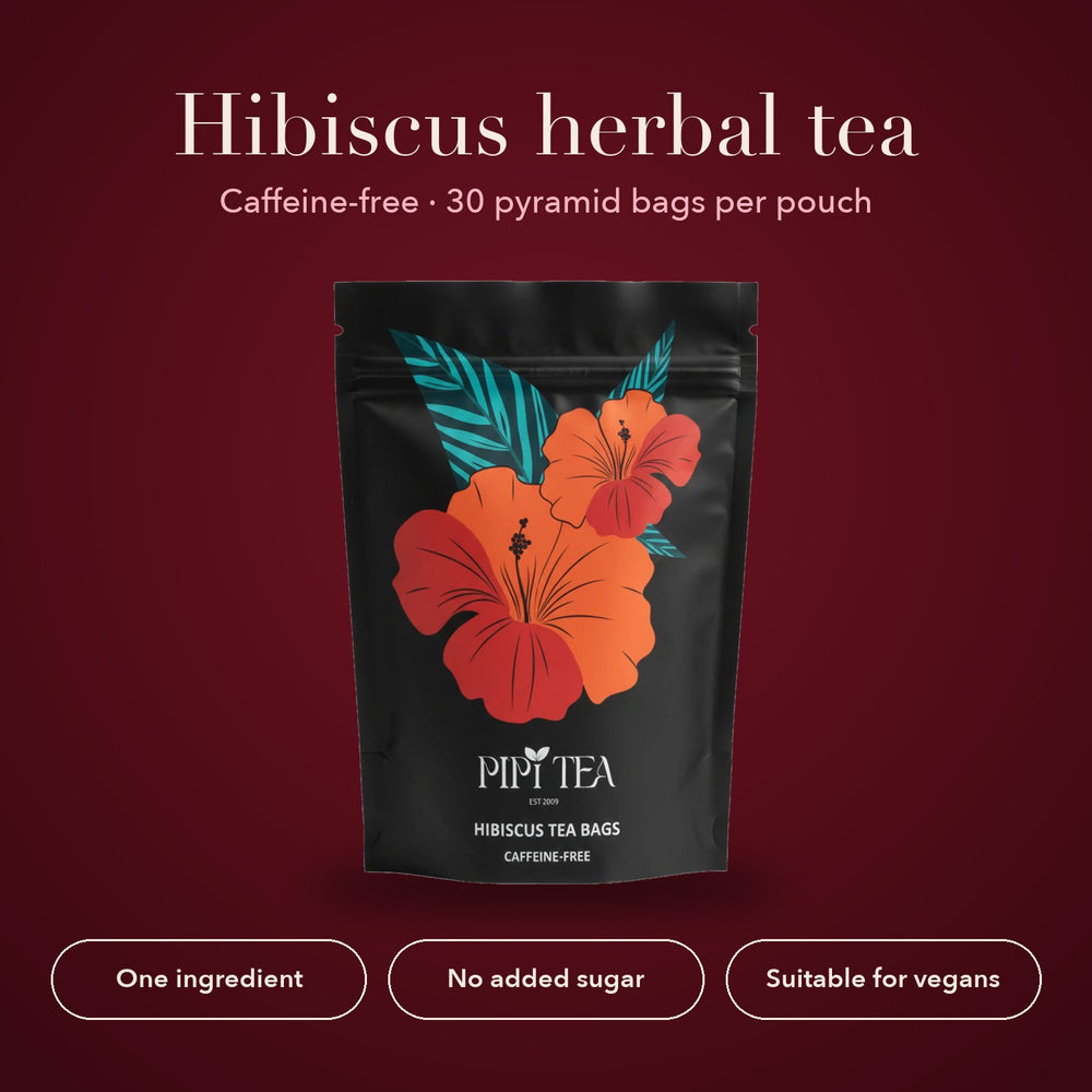 Infusion d’hibiscus sans caféine, 30 sachets pyramidaux par paquet