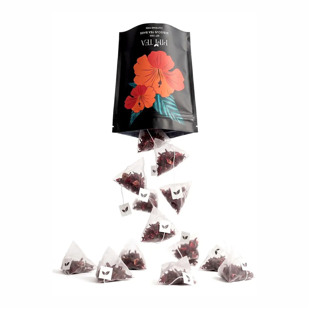 Paquet d'infusion d'hibiscus et ses sachets pyramide